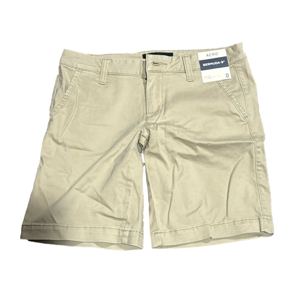 Aeropostale Khaki Bermuda Shorts Mid Rise Casual Stretch SIZE 0
